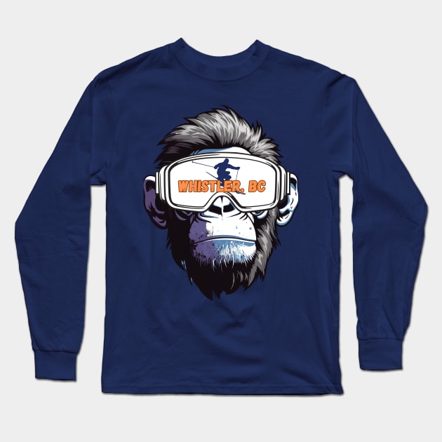 Whistler Ski - BC Long Sleeve T-Shirt by DW Arts Design